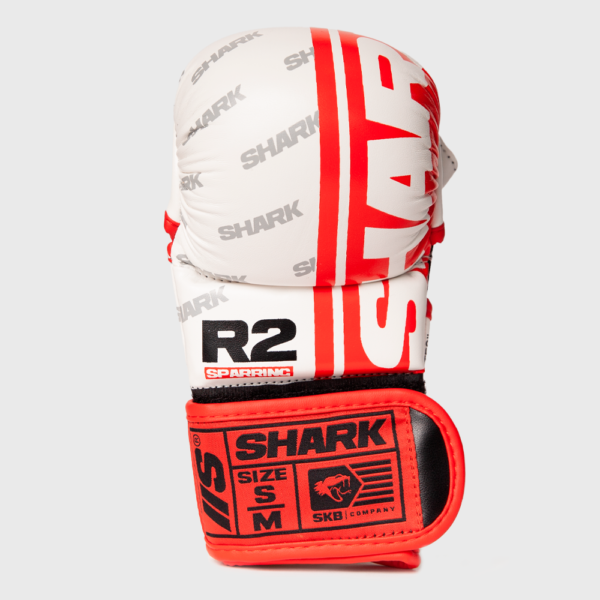 004 (1) Guante Shark MMA R2 Blanco Rojo
